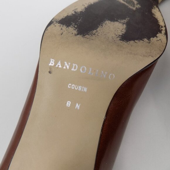 Bandolino Cousin Women Shoe Size 8N Brown Leather Block Heels Pointed Toe Pumps - Picture 8 of 10